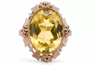 Yellow Peridot Original Vintage 14K Rose Gold Ring Vintage vrc043r